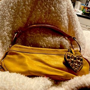 Vintage Juicy Couture Baguette Yellow leather mini bag with heart charm